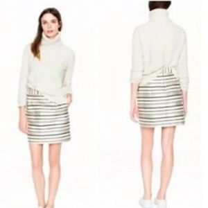 J. Crew Black and Gold Metallic Striped Skirt